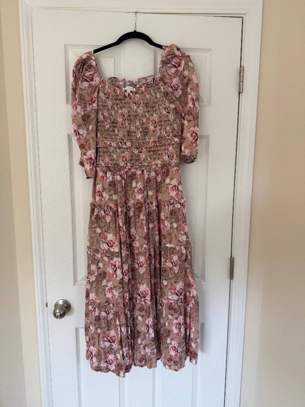 Ivy City Gisele Midi Dress Puff Sleeve Size M NWOT